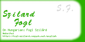 szilard fogl business card